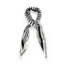 Black and white pleated square scarf