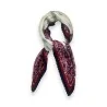 Foulard plissettato paisley bordeaux profondo blu marina e avorio attorcigliato al collo