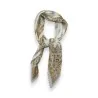 Pleated paisley scarf caramel beige and ivory neutral palette twisted as neck rope