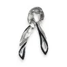 Pañuelo plisado estampa cadenas ecuestres monocromo negro blanco gris con borde sólido negro