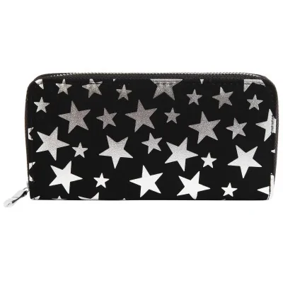 Cartera de Mujer con Estrellas Plateadas Cartera de Mujer con Estrellas Plateadas