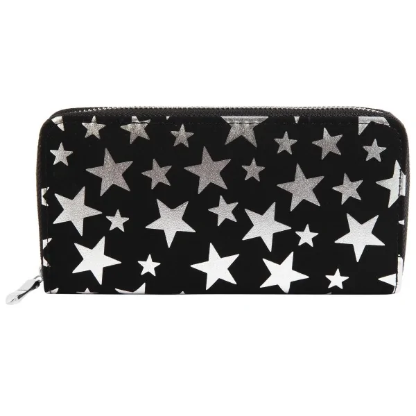 Carteira Feminina com Estrelas Prateadas
