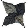 Pañuelo Patchwork Geométrico Negro y Dorado | Elegante Cuadrado Grande de Moda 140cm