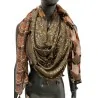 Square patchwork scarf in brown and orange