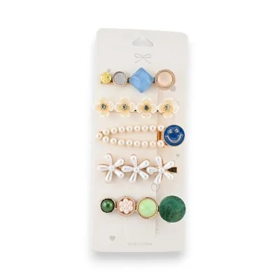 Set di 5 fermagli per capelli fantasia