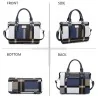 Navy blue checkered handbag for women | Elegant and functional design