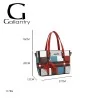 Bolsa de mão com padrão xadrez vermelho e azul - Design moderno e elegante