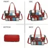 Bolsa de mão com padrão xadrez vermelho e azul - Design moderno e elegante