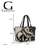 Sac à Main Élégant Motif Floral Noir et Gris | Design Moderne et Polyvalent