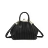 Sac à Main Vintage Plissé Noir - Design Rétro Élégant | Mode Tendance