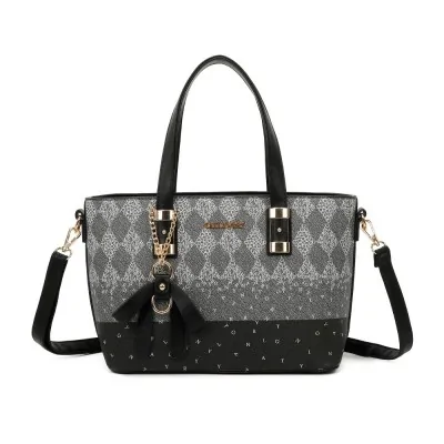 Starre Handtasche Gallantry Paris schwarz und grau