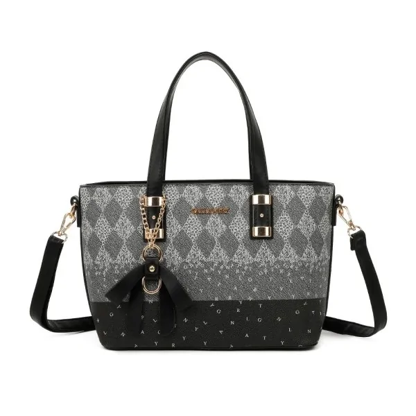 Starre Handtasche Gallantry Paris schwarz und grau