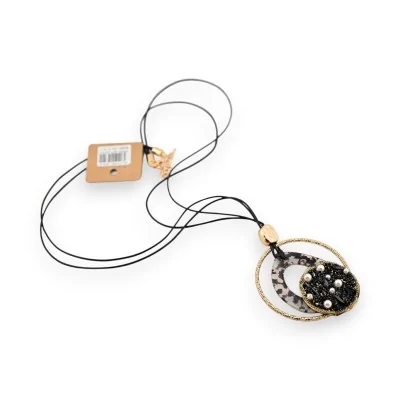 Long designer statement necklace with pendant