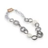 Collana lunga fantasia con catena a maglie grandi argentata e grigia