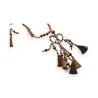 Böhmisch-Schicker Halskette in Braun mit Leoparden-Herz | Trendiger Ethnoschmuck 63cm
