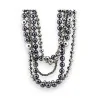 Collar de Múltiples Filas con Perlas Grises | Joya de Fantasía Elegante y Sofisticada