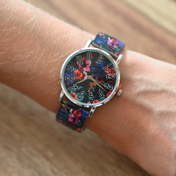 Orologio Ernest con stampa di fiori tropicali