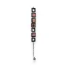 Bracelet fantaisie Ikita carré noir et rose | Design moderne et élégant