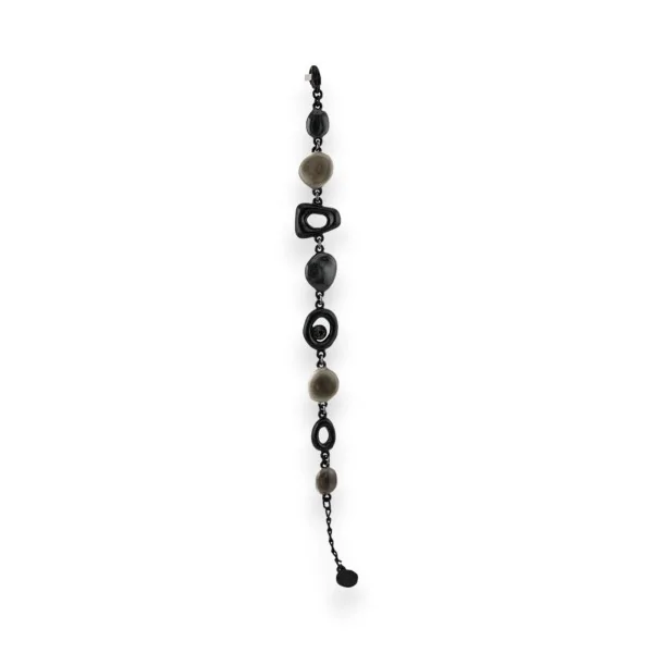 Pulseira fantasiaDesign geométrico preto e cinza da Ikita