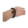 Elastisches Armband mit Holzperlen und Strass | Eleganter Modeschmuck