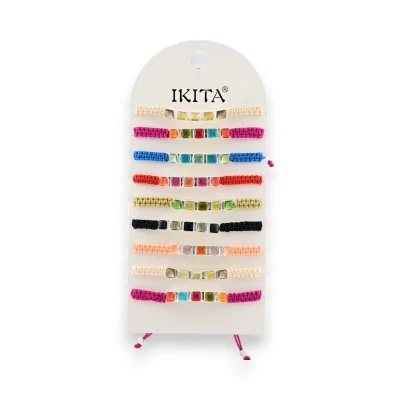 Set of 9 colorful Ikita bracelets