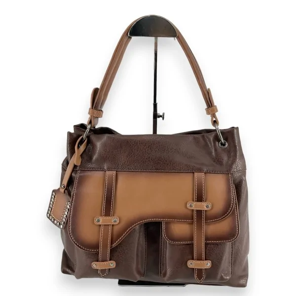 Two-tone brown handbag