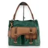 Vintage two-tone green and brown handbag