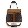 Bolsa de mão rígida bicolor camel e marrom