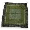 Ethnisches quadratisches Tuch in Khaki & Schwarz mit Quasten | Boho-Chic Modeaccessoire