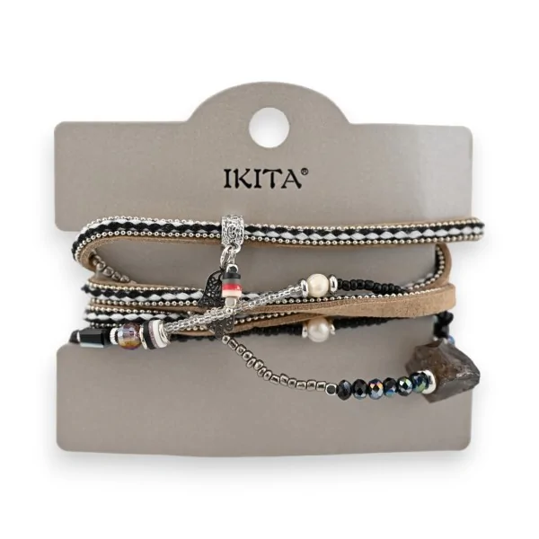 Bracelet multi-rangs Ikita noir