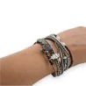 Trendy multi-strand black and silver Ikita bracelet | Fashionable women's jewelry