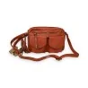 Mandoline brick-colored faux leather crossbody bag
