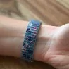 Armbanduhr Ernest mit Liberty-Muster und elastischem Blumenarmband in Blau | Trendige Mode