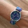 Montre Ernest Fleurs Bleues - Bracelet Élastique Fantaisie | Mode Tendance