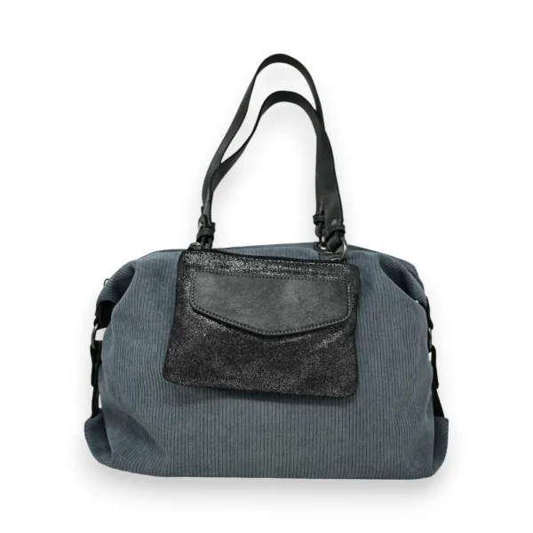 Sac à main velours gris de chez Mandoline