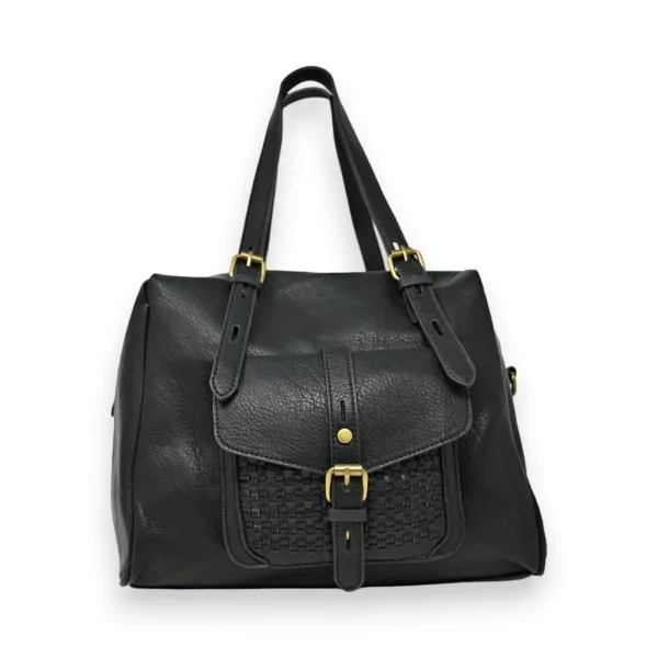 Elegante schwarze Mandoline-Handtasche