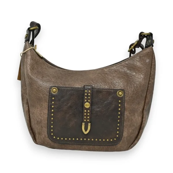 Bolsa tiracolo bicolor marrom e bege da Mandoline