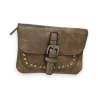 Porte-monnaie Mandoline Taupe | Accessoire Mode Clouté Élégant