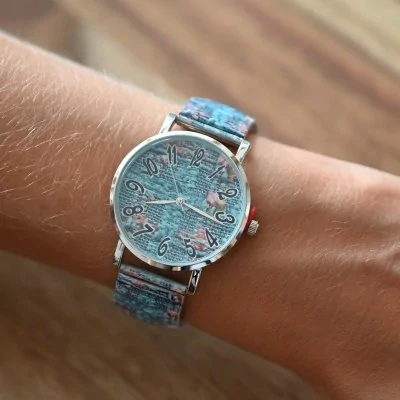 Reloj Ernest efecto tejido verde agua