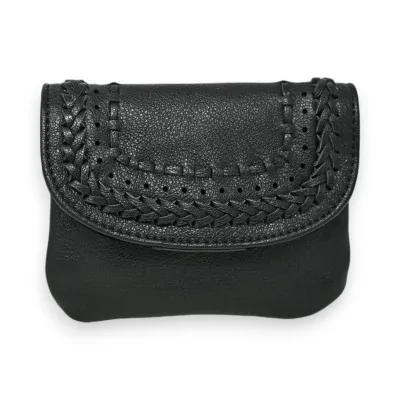 Portafoglio intrecciato Mandoline nero