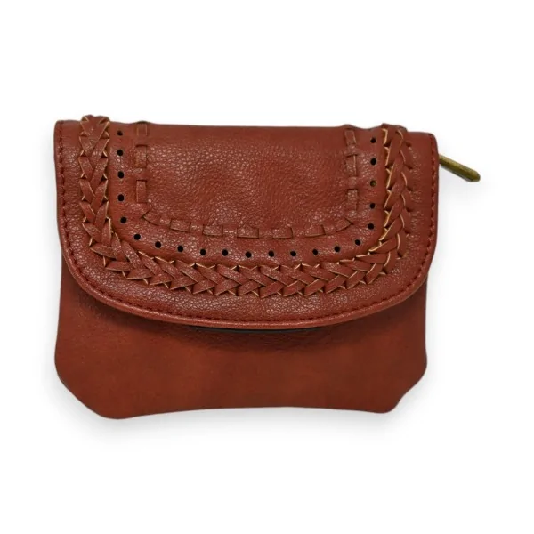 Porte-monnaie Mandoline Tressé Brique