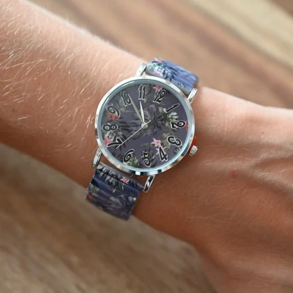 Reloj Ernest con motivo de follaje tropical