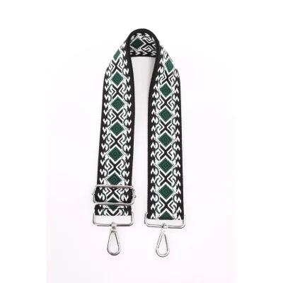 Bandolera de tela étnica verde botella