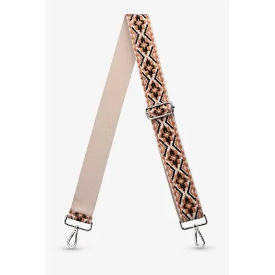 Bandolera de Tela Étnica Camel y Negro