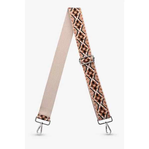Bandolera de Tela Étnica Camel y Negro