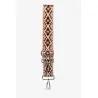 Schulterriemen aus ethnischem Stoff in Camel und Schwarz | Bohemian-Chic Modeaccessoire