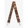 Ethnic Fabric Shoulder Strap in Camel and Brown