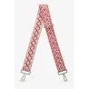 Bandoulière Bohème Rouge et Beige | Sangle Ajustable Motif Ethnique