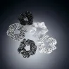 Set di 5 Elastici per Capelli Stampati Bianco e Nero