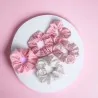 Lot de 5 chouchous roses et blancs imprimés